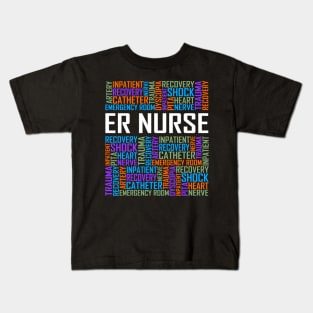 ER Nurse Words Kids T-Shirt
